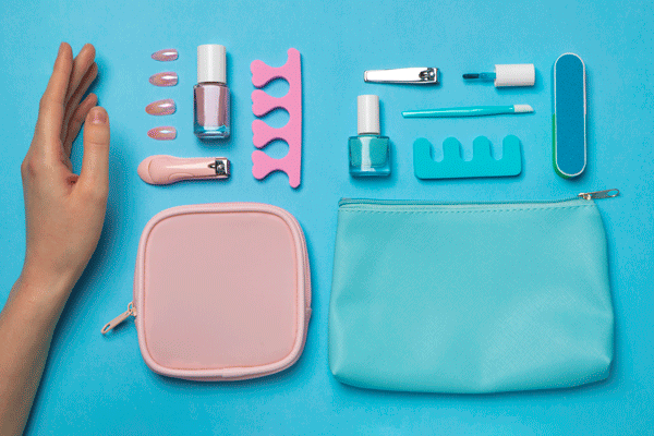 Nail Care Personal Manicure & Pedicure Set, Leather Travel & Grooming Kit